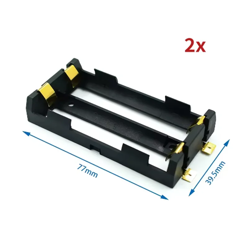 18650 Battery Holder Box | 1x 2x 4x 18650 SMT Battery Storage Case with Bronze Pins detail view