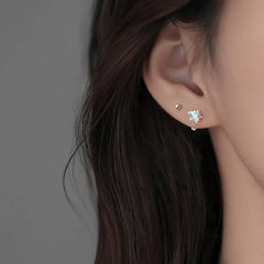 Gradient Zircon Star Piercing Stud Earrings Shiny Spiral Ear Bone Earrings for Women alternate view