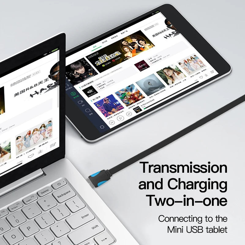 Vention Mini USB Cable | Fast Charging and Data Sync for Cameras, Phones, and More close-up view