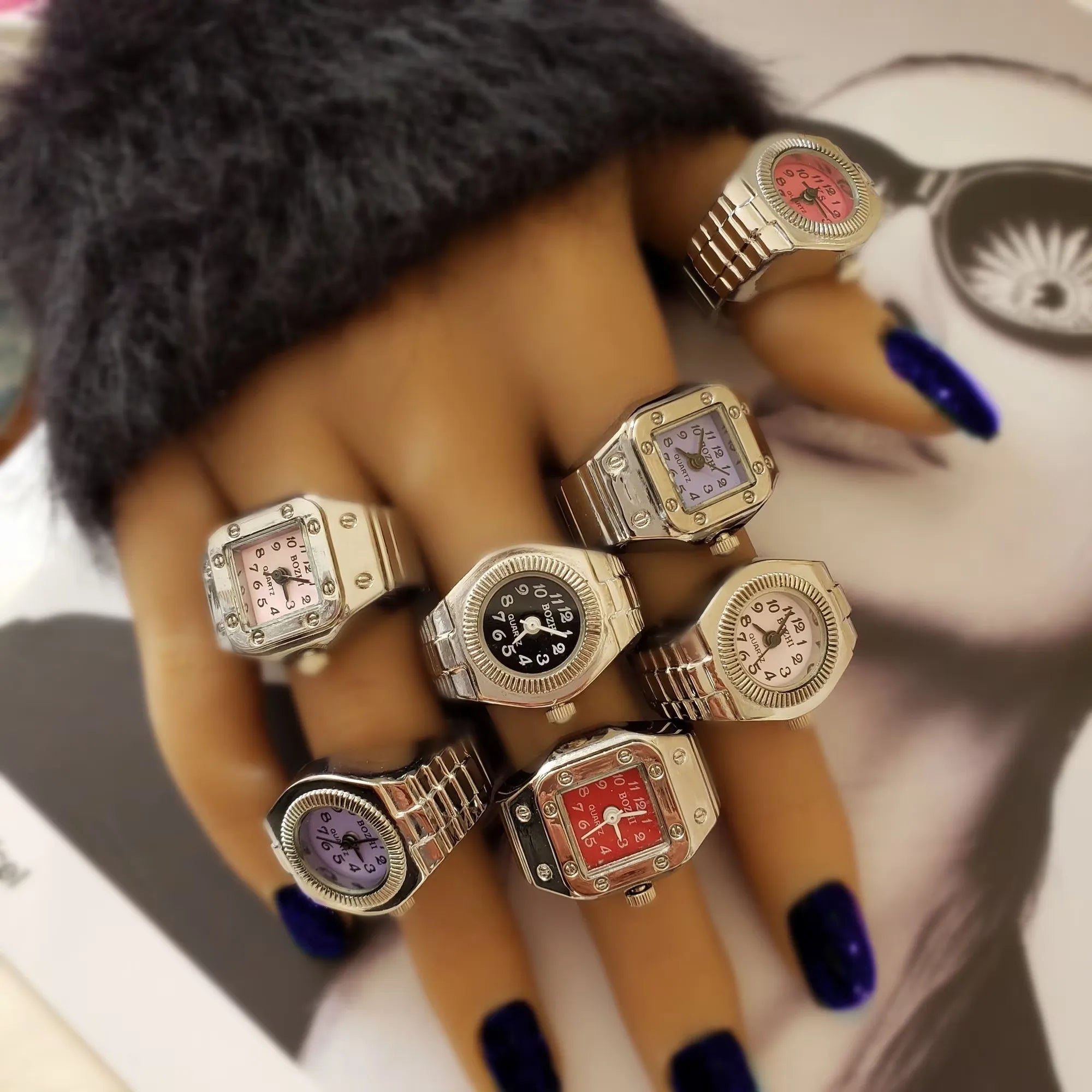 Retro Roman Vintage Punk Finger Watch Ring