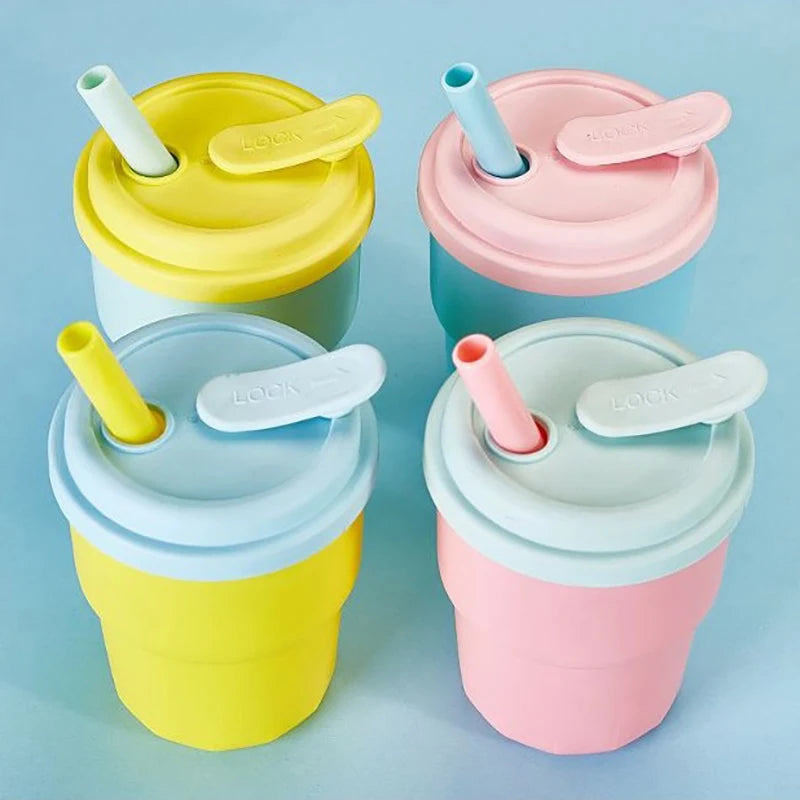 400ml Coffee Mug With Lid Straw Silicone Cold Juice Milk Tea Mug Leak-Proof Drinking lifestyle view