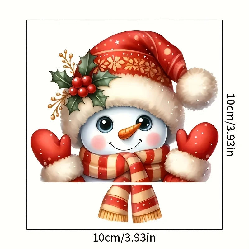 Santa Claus and Snowman Christmas Switch Sticker | Festive Self-Adhesive Wall Decal alternate view