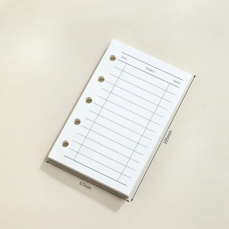 M5 Loose Leaf Notebook Refill Spiral Binder Inner Page Grid Blank Line Diary Agenda Plan detail view