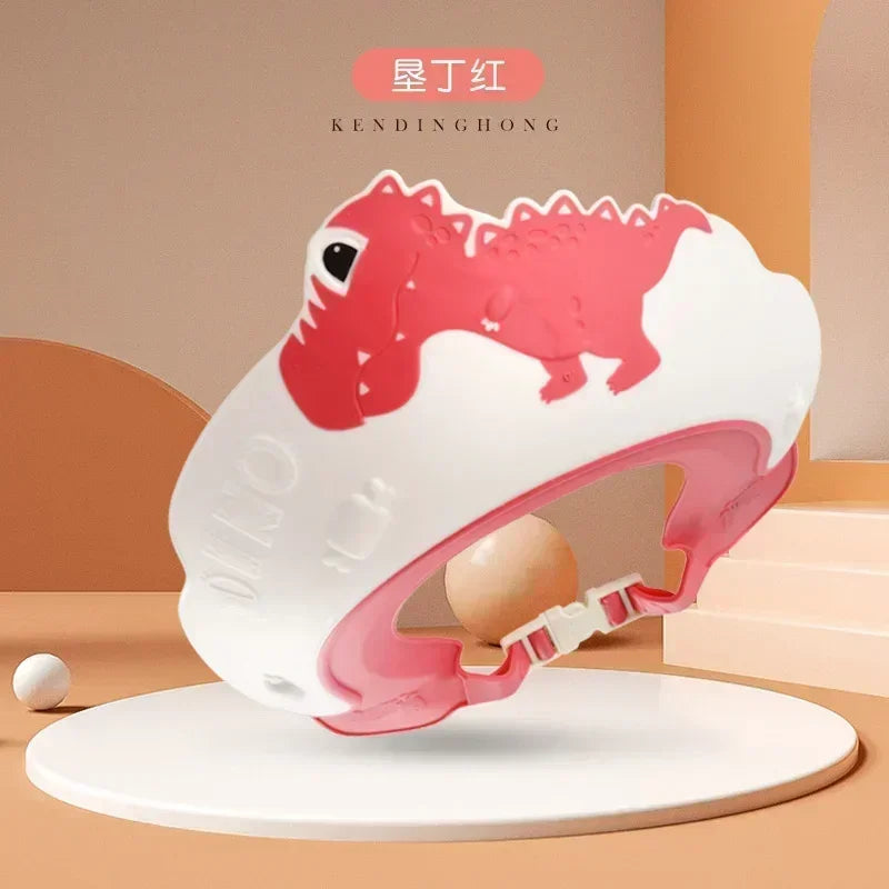 Baby Shower Cap with Adjustable Eye Protection | Waterproof Bath Shampoo Visor for Kid close-up view