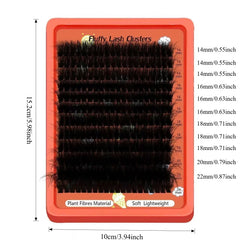 Beginner Friendly 80D-100D Fluffy 8D D Curl Lash Clusters 0.07mm 14-22mm Easy DIY At H close-up view
