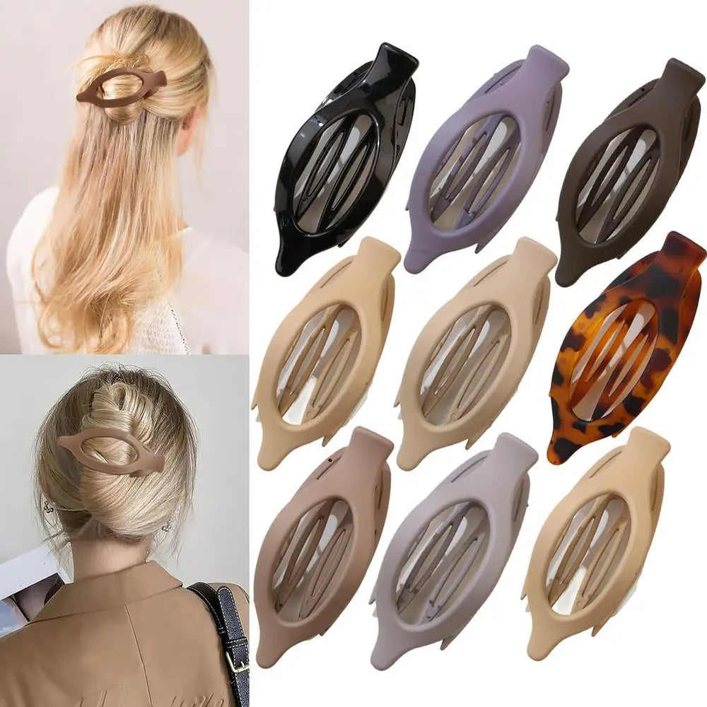Grote Plastic Haarklauw Clip Matte Kleur Haarklemmen Grip Holte Ovale Geometrische Barrettes Haarpen