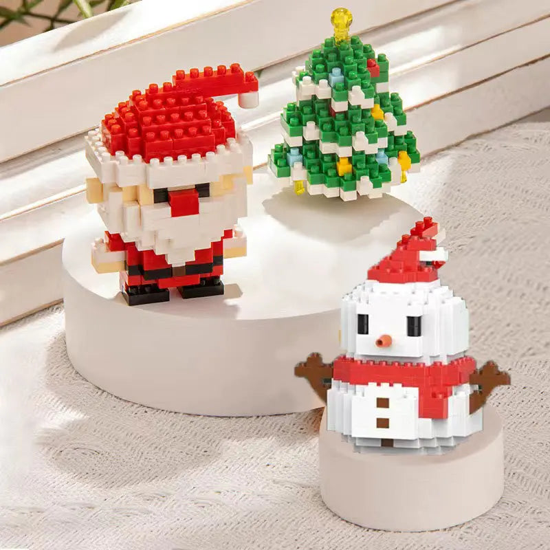 Christmas Micro Building Block Set | Santa and Reindeer Puzzle Toy detail view