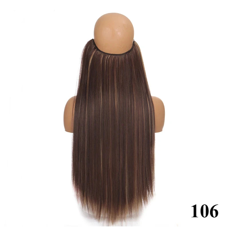 Fish line hair extension piece | 40cm 50cm 60cm straight and curly daily wear for wom alternate view