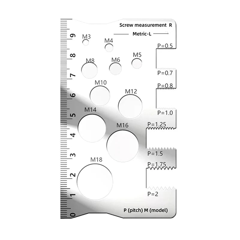 Thread Pitch Gauge Measurement Ruler | Space Saving Screw Measuring Tool lifestyle view