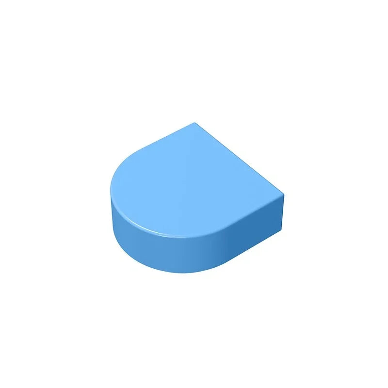 Gobricks Tile Round 1 x 1 Half Circle Extended | Compatible Brick Building Block detail view