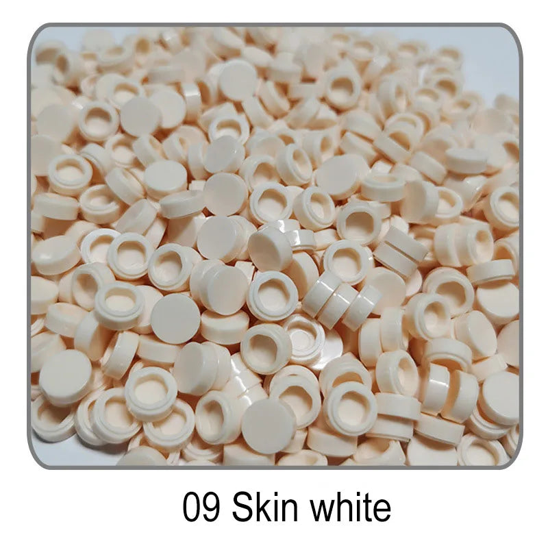 1000Pcs Tile 1x1 Round Building Blocks | 52 Color DIY Educational Creative Toy Set close-up view