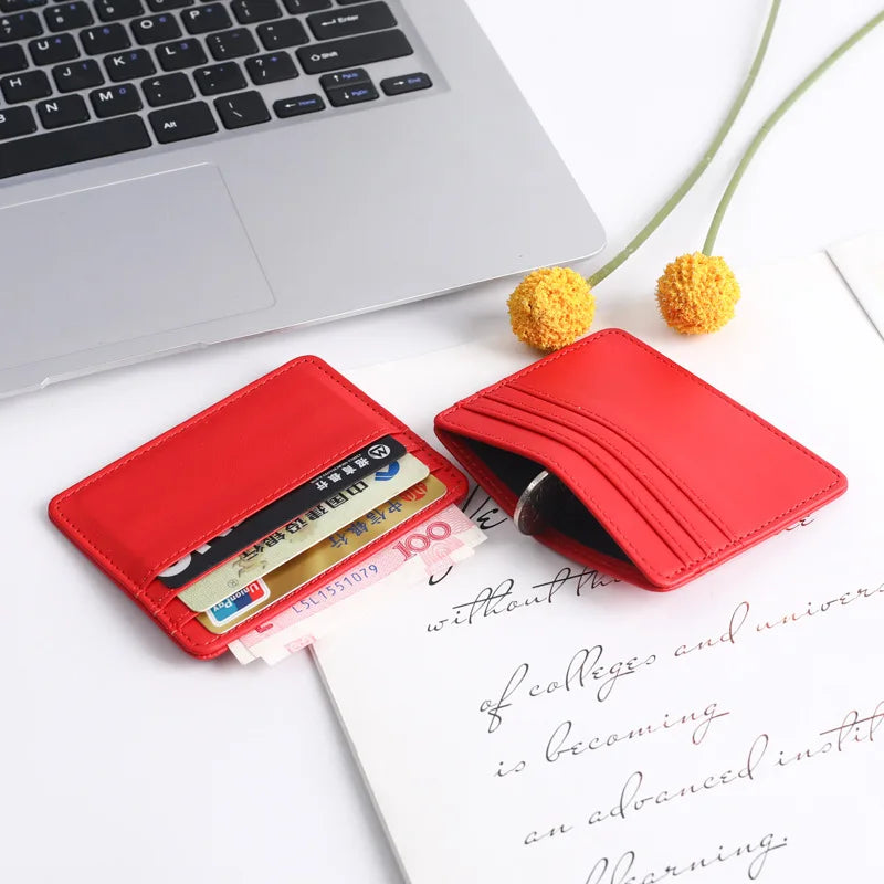 1Pc Pu Leather ID Card Holder | Candy Color Multi Slot Slim Card Case Wallet alternate view