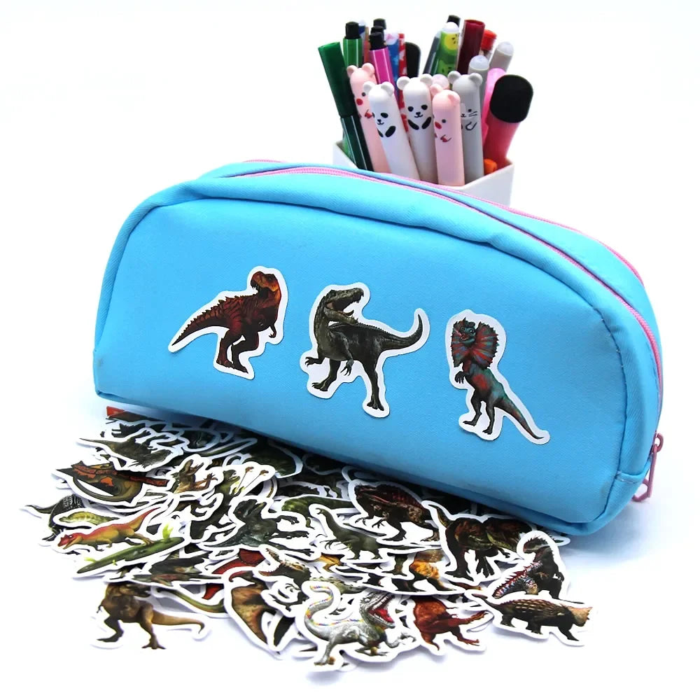 Funny Dinosaur Stickers | Waterproof Vinyl Decals for Laptop, Guitar, Bike & More lifestyle view