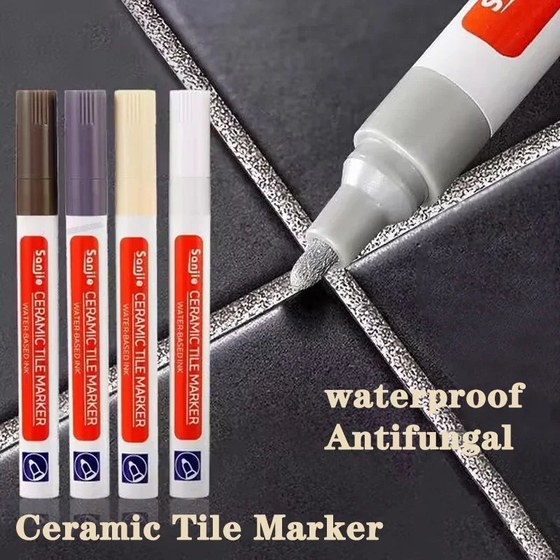 Waterproof Tile Marker Grout Pen Wall Seam for Floor Bathroom Kitchen Toilet Wall Seam Repair Black
