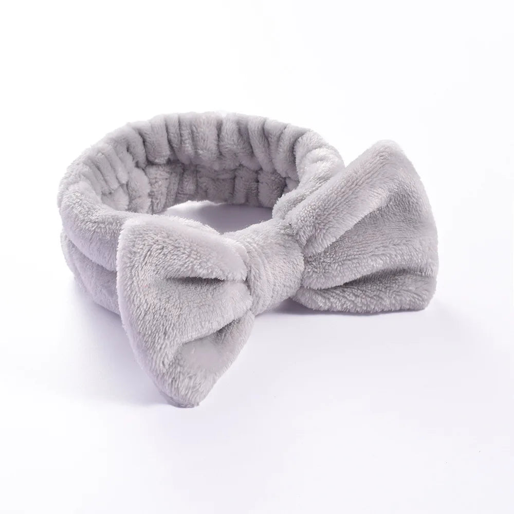 Soft Coral Fleece Headband Women Makeup Wash Face Spa Elastic Hair Band Fashion Female Girls Hair Accessories Wrist Washband