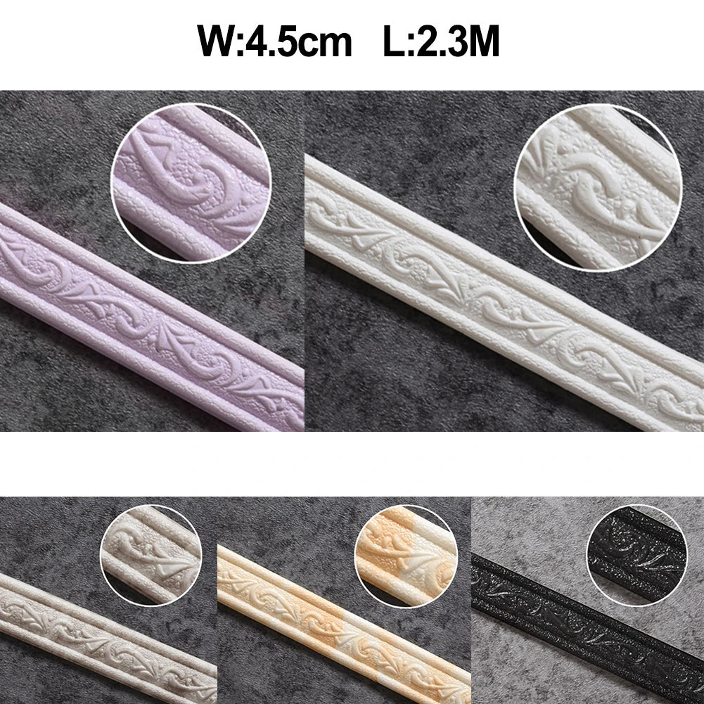 3D Decorative Foam Wall Trim | Self-Adhesive Skirting Border Strip detail view