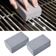 1PC BBQ Grill Cleaning Brush with Pumice Brick Block - Outdoor Kitchen Barbecue Cleaning Tool for Gr