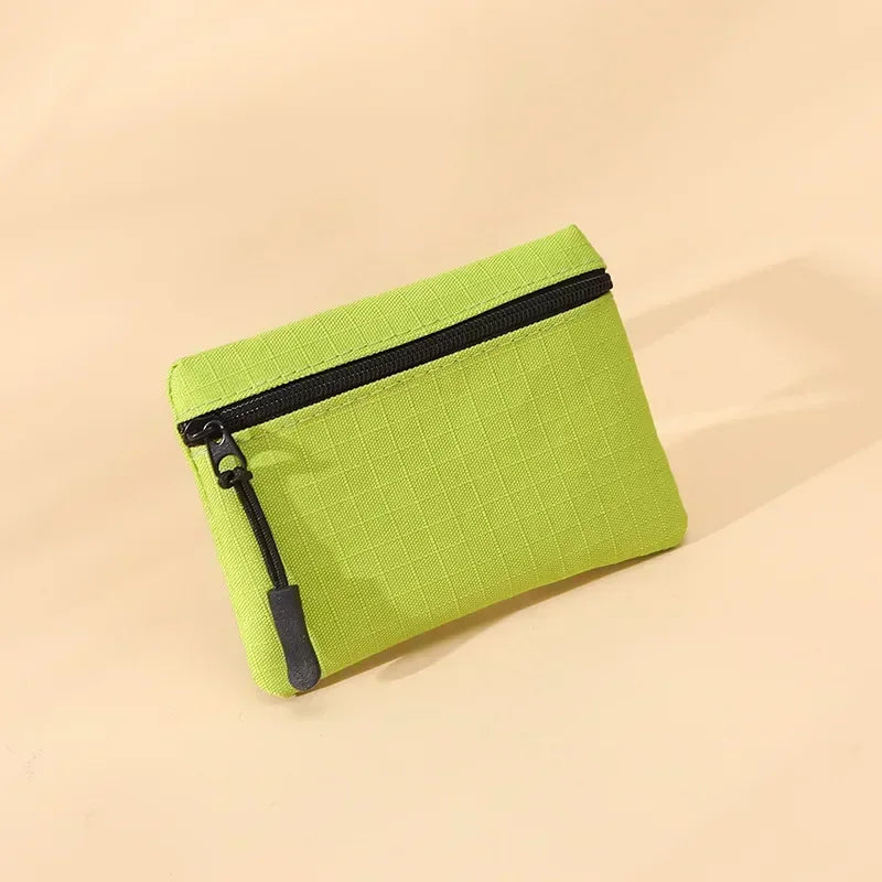 Women Mini Zippers Canvas Coin Purse | Compact Wallet with Keychain alternate view