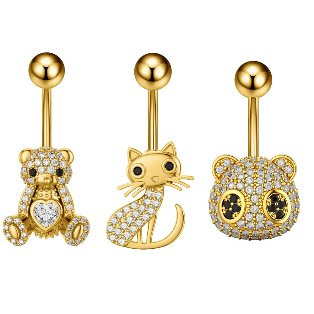 Belly Button Piercings Set Dangled Curved Navel Piercing Ombligo Pack Belly Rings J additional angle