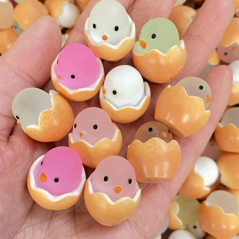 Luminous Cute Eggshell Chick Play House Toy Egg White Resin Car Decoration Diy Jewelr lifestyle view