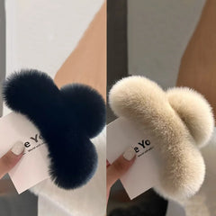 Plush Hair Clip, Cotton, 2 Pcs
