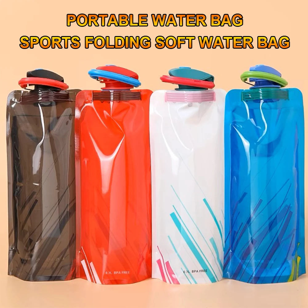 Outdoor Cycling Sports Water Bottle - Mountaineering Portable Water Cup - PE Plastic Folding Water B