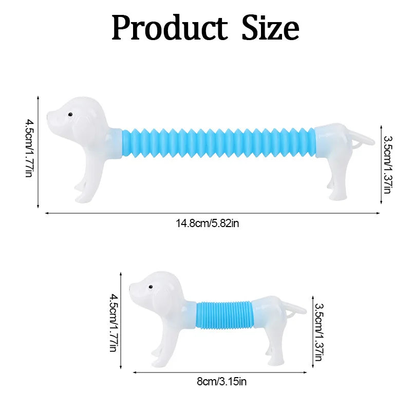 12/24Pcs Colorful Stretchable Dog Stretch Pop Tubes Telescoping Spring Animal Birth additional angle