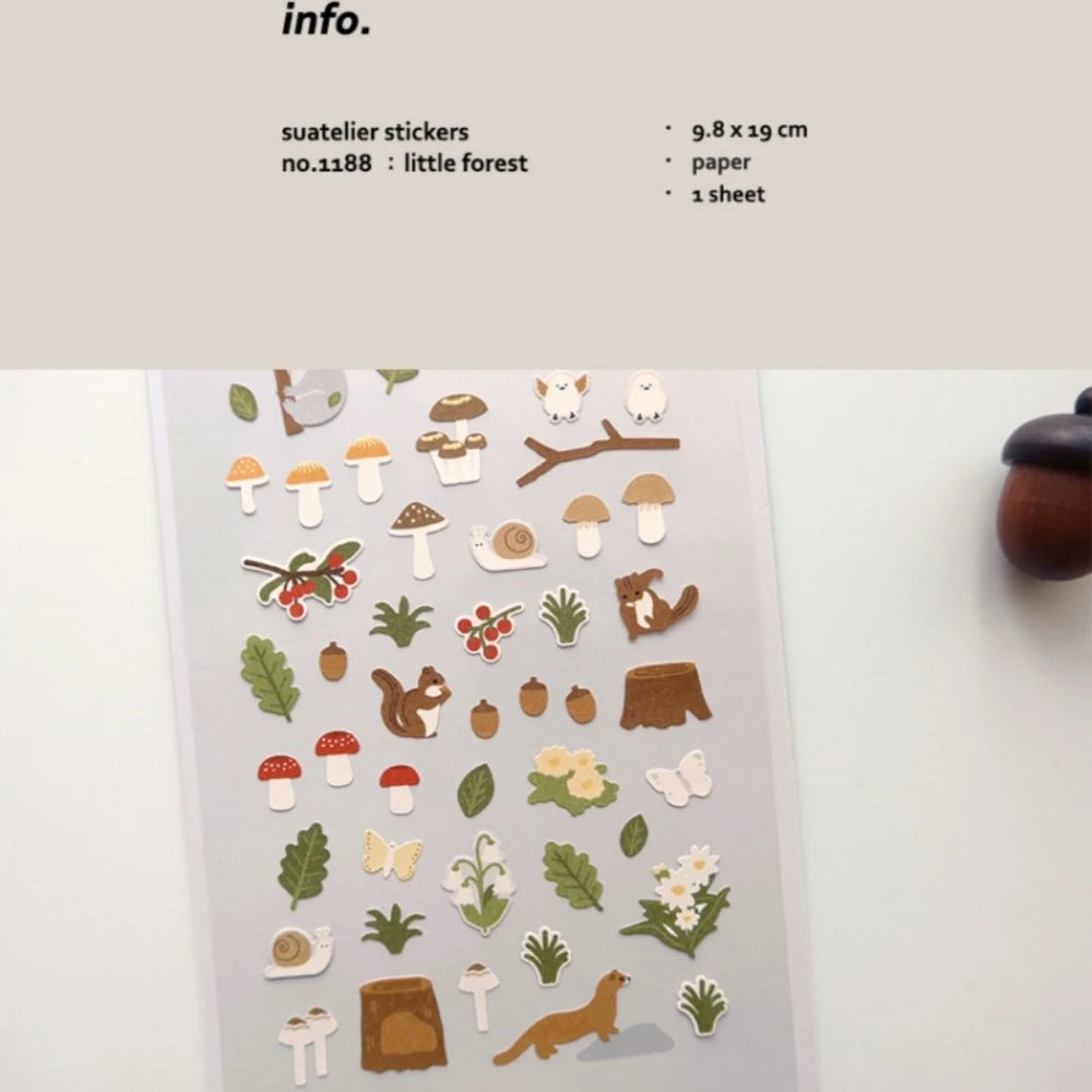 Korean Import Brand Suatelier Little Forest Animals Paper Sticker Scrapbooking Diy Jo lifestyle view