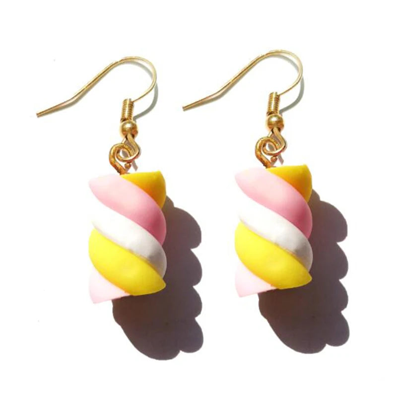 Food Drop Earrings Hamburger Pizza Chicken Leg Candy Bottle Resin