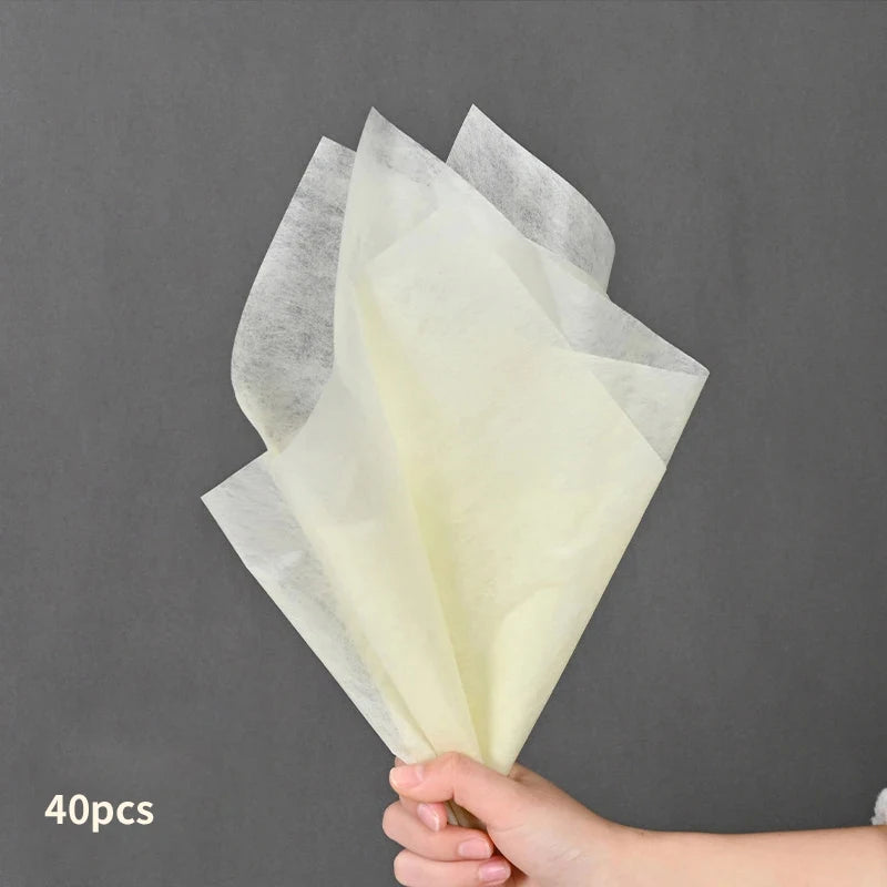 40pcs Milk Cotton Tissue Paper for Flower Wrapping | DIY Bouquet Craft Supplies alternate view