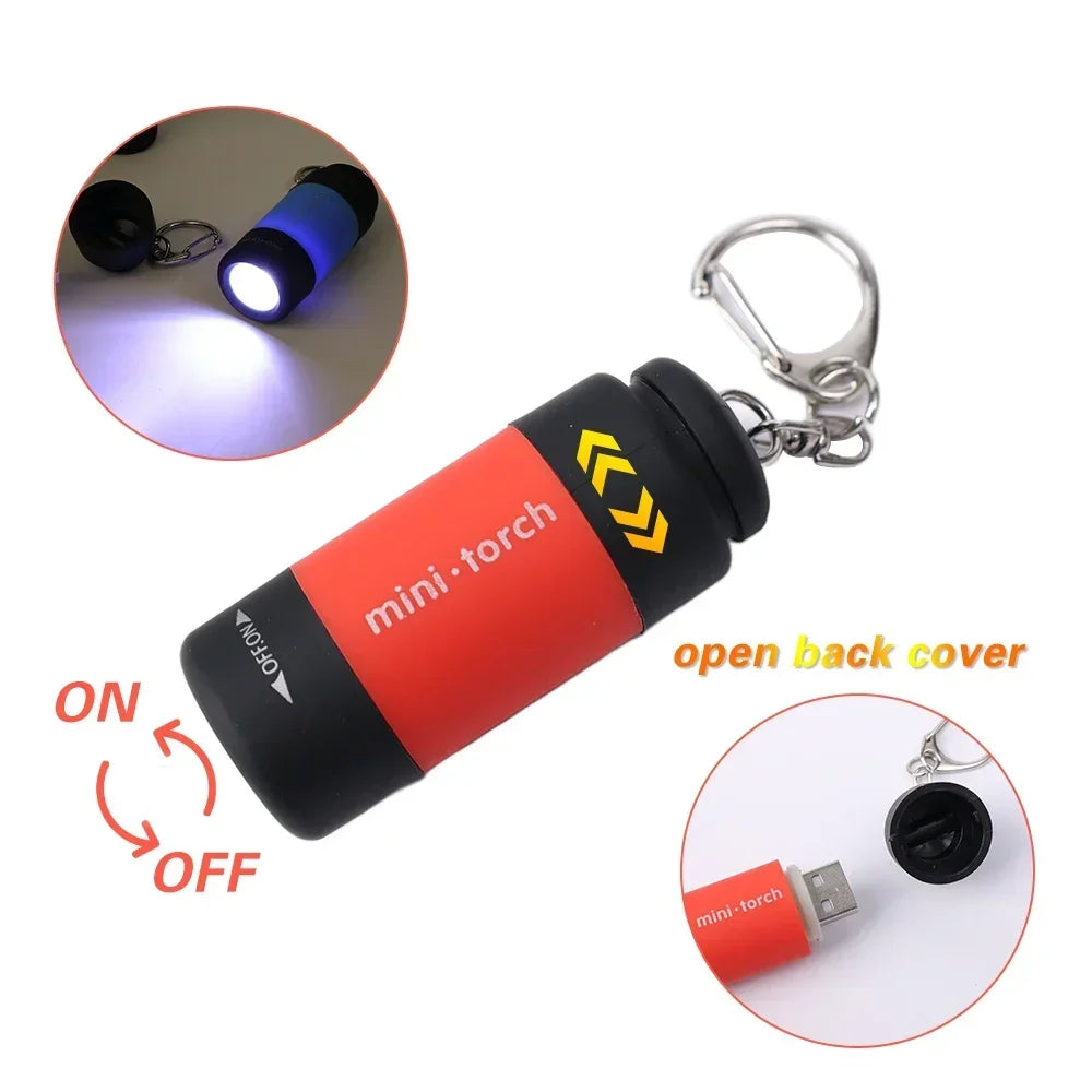 Portable Mini Flashlight Keychain Light | USB Rechargeable LED Keychain Torch additional angle