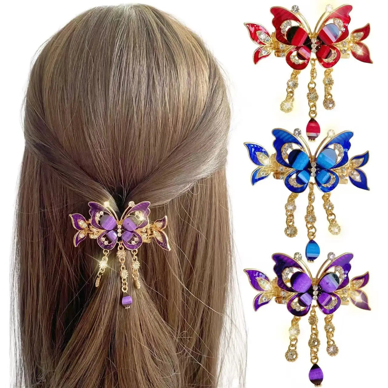 Butterfly Claw Hair Clips. Unique and casual summer family style. Acetate, handmade. High-quality. Fashion-trendy.