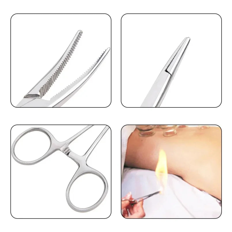 1pc Stainless Steel Hemostatic Forceps Surgical Forceps Tool Hemostat Locking Clamps F close-up view