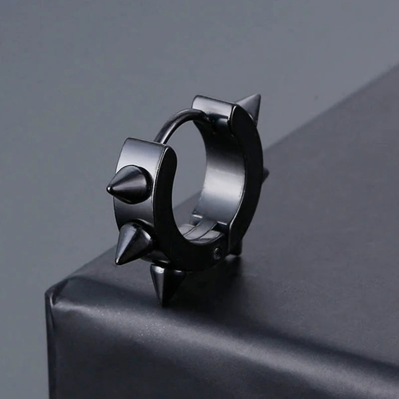 1 /11 Pairs Punk Stainless Steel Stud Earrings Black Earrings Set For Men Women Vintage detail view