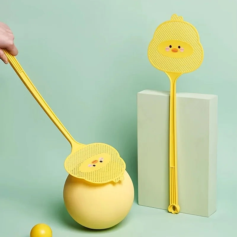1pc Cute Cartoon Fly Swatter with Extended Handle | Durable Mosquito Killer detail view