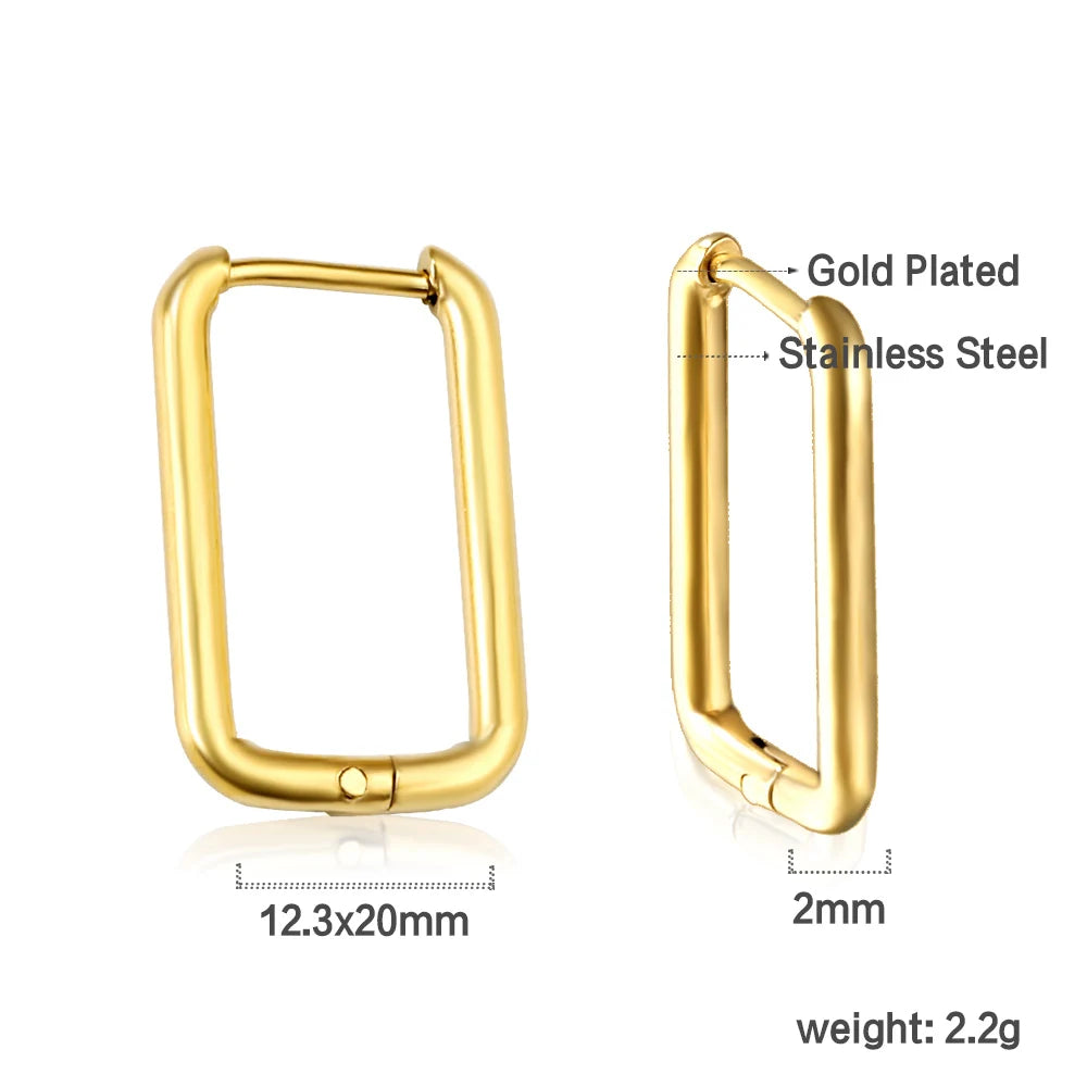 LUXUSTEEL U-Shaped and Geometric Hoop Earrings | Anti-Allergy Stainless Steel Earring alternate view