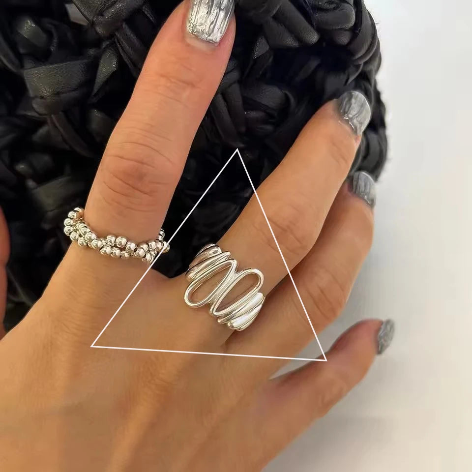 VENTFILLE 925 Sterling Silve Flower Ring for Women Gift Hollow Out Design Retro Hip Ho close-up view