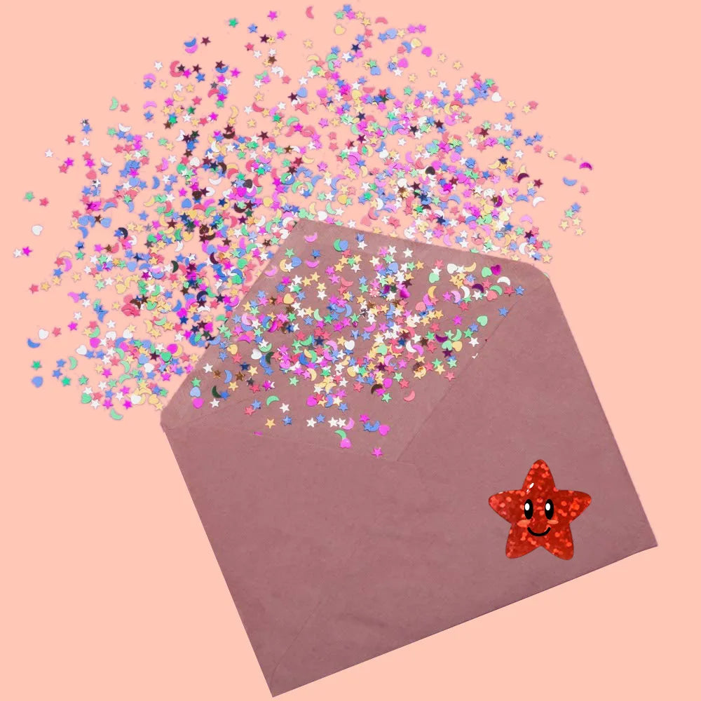 100pcs Round Star Thank You Stickers | Cute Packaging Labels for Cards and Gifts additional angle