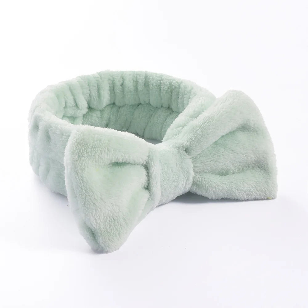 Soft Coral Fleece Headband Women Makeup Wash Face Spa Elastic Hair Band Fashion Female G detail view