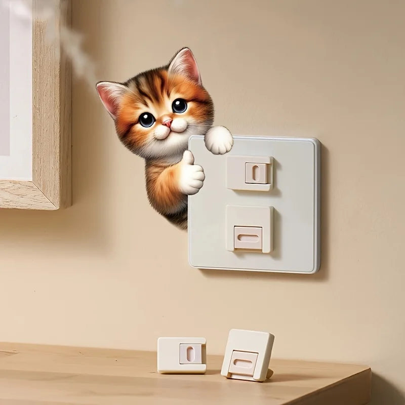 Cute Little Fox Switch Sticker | Home Decor Wall Decal for Bedroom Living Room Bathroo close-up view