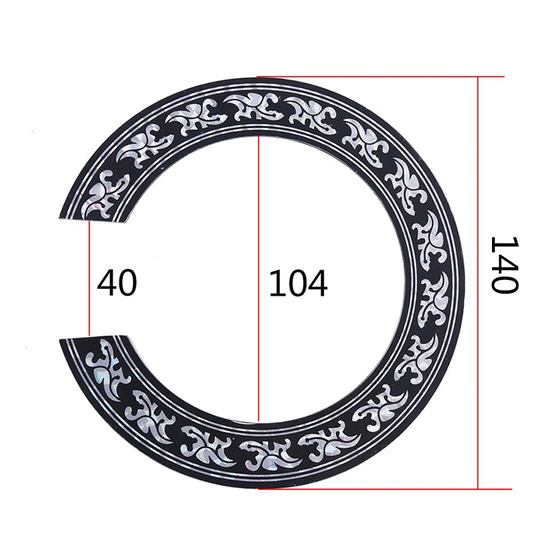 104mm & 94mm Hard PVC Guitar Circle Sound Hole Rosette Inlay – Easy - To - Install De alternate view