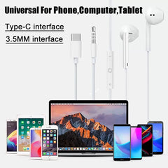 TypeC Earphones For iPhone 17 Air 16 15 14 13 12 11 Pro Max iPad Wired Earbuds 3.5mm Tab detail view