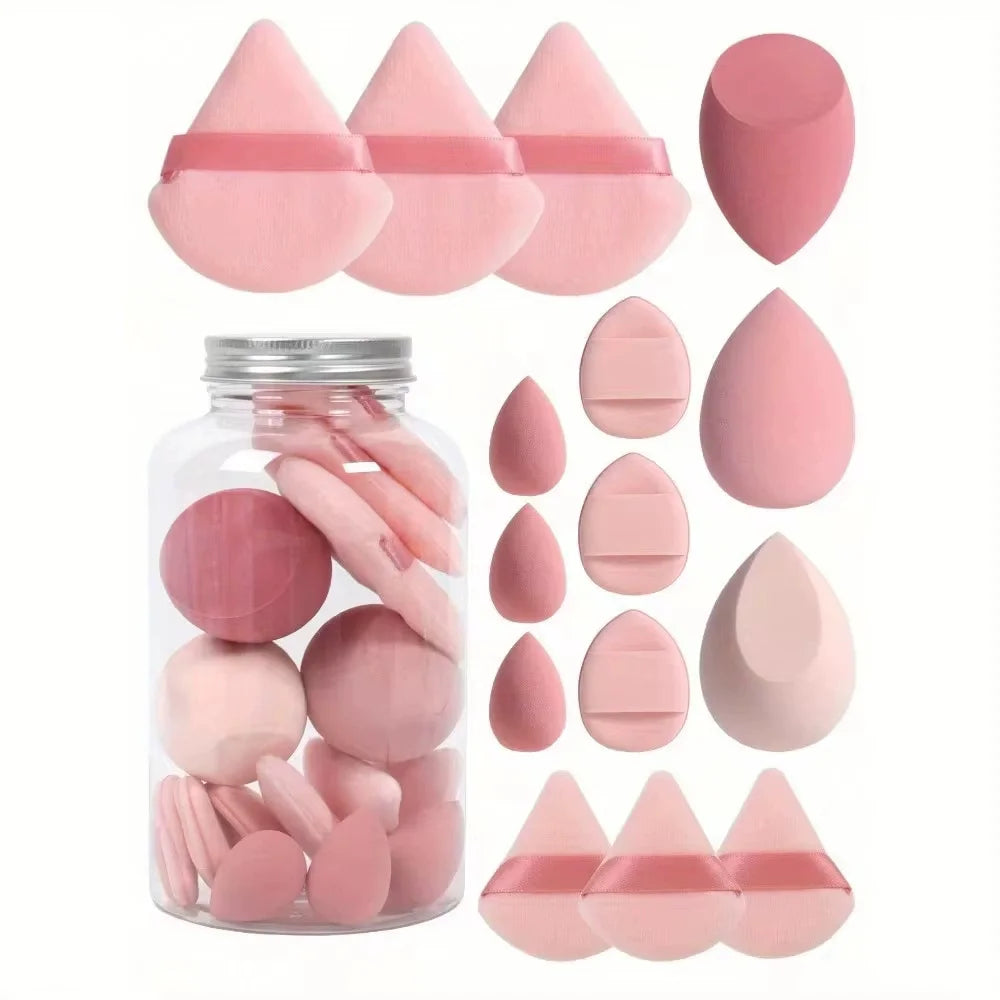 12/15Pcs Makeup Sponge Set | Latex-Free Beauty Blender Puff Kit close-up view