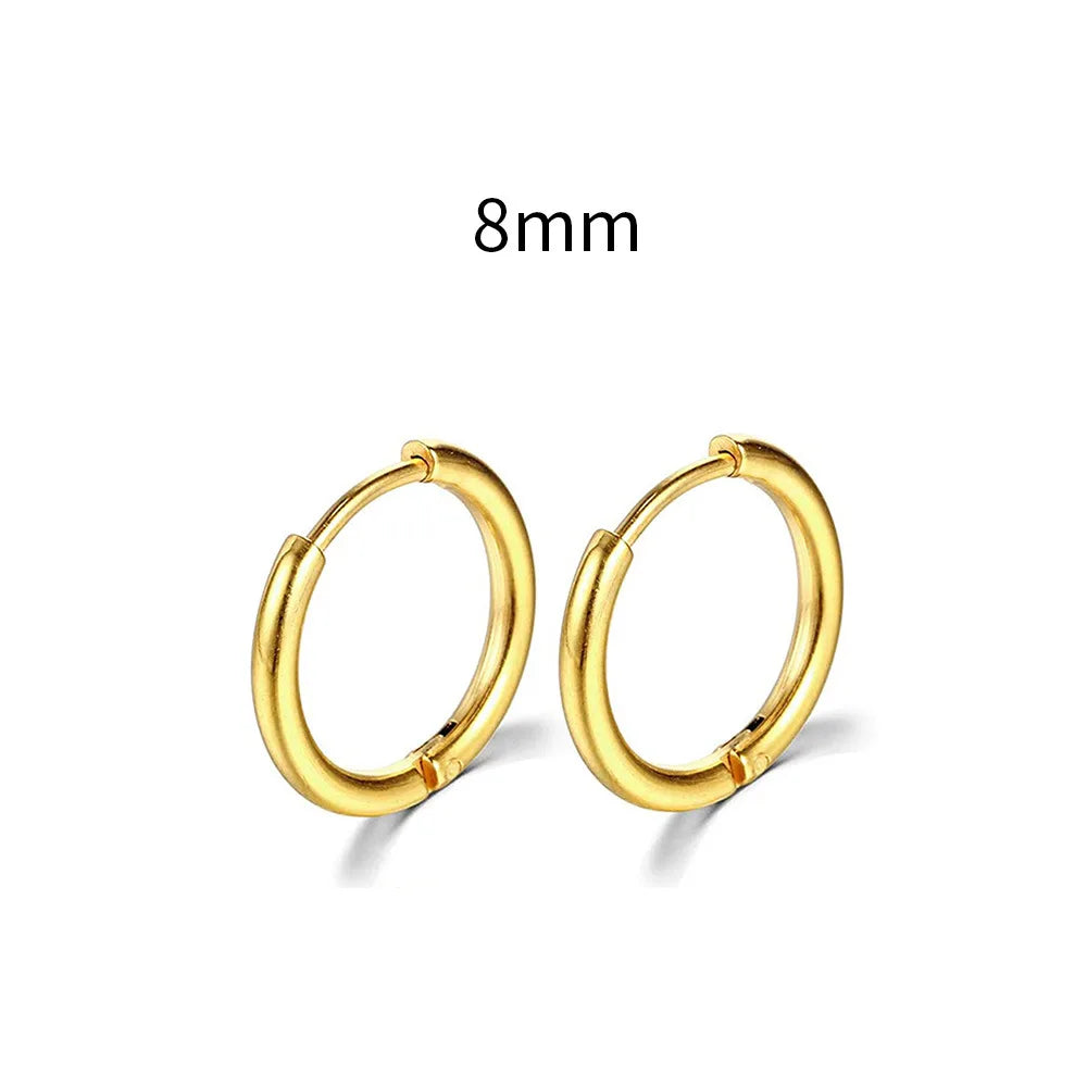 2022 New Simple Stainless Steel Small Hoop Earrings for Women Men Cartilage Ear Piercing detail view