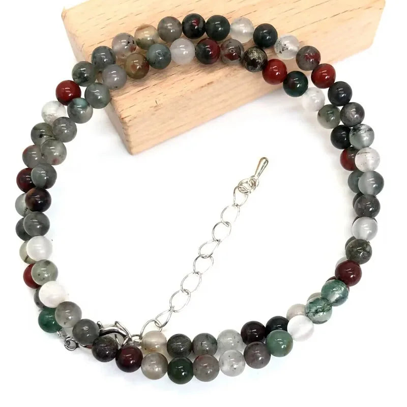 2025 Natural Stone Crystal Choker Necklace | 4mm Bohemian Adjustable Choker alternate view