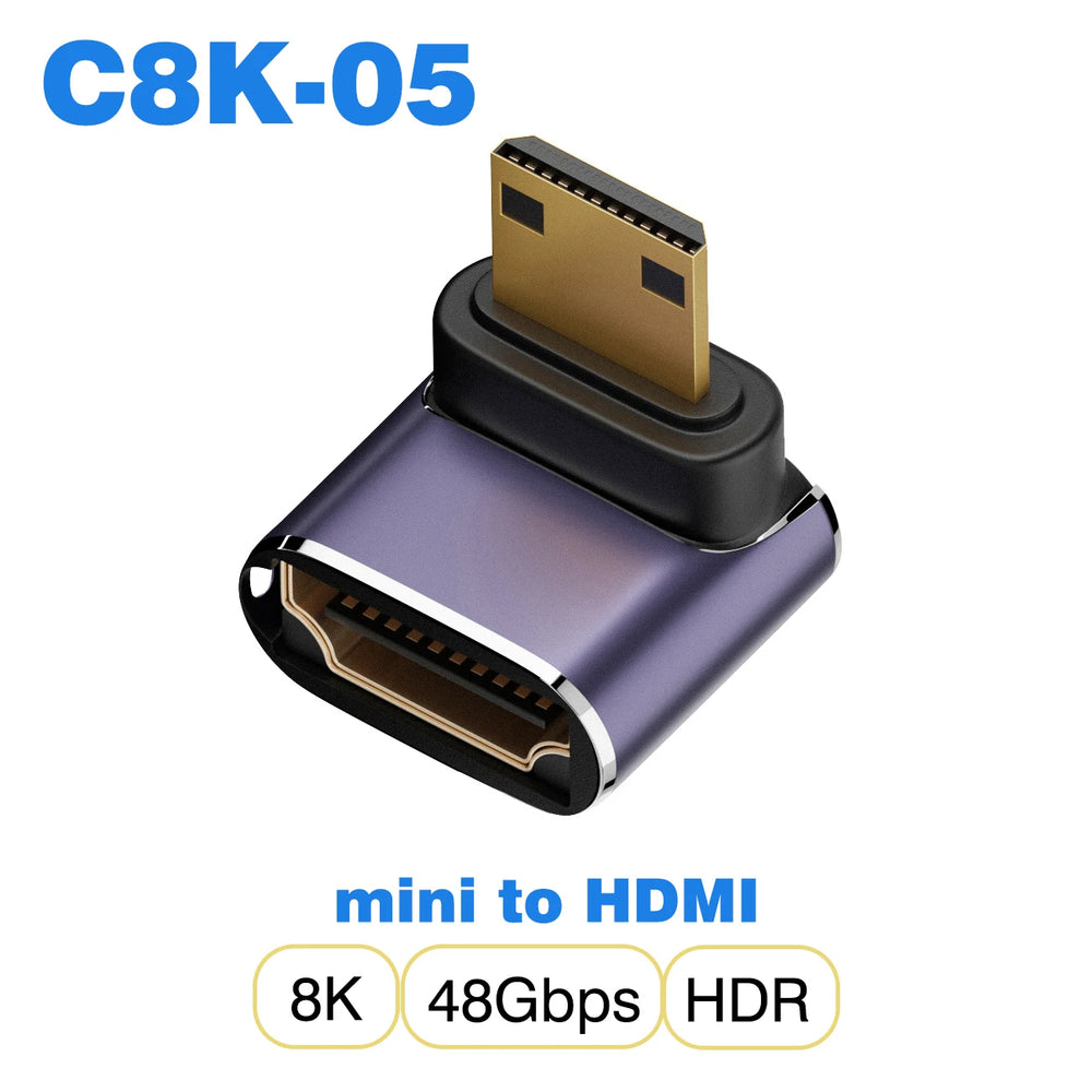 NNBILI HDMI 2.1 Cable Adapter | Mini Micro HDMI to HDMI Converter 48Gbps 8K@60Hz additional angle