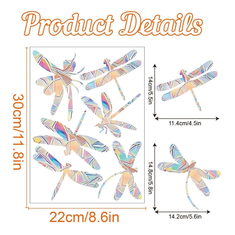 Rainbow Suncatcher Window Stickers | PVC Cat Butterfly Prism Glass Decal additional angle