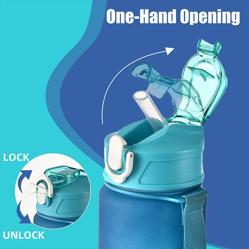 【Peace】800ml Large Capacity Sports Water Bottle Leak Proof Colorful Plastic Cup Drink lifestyle view