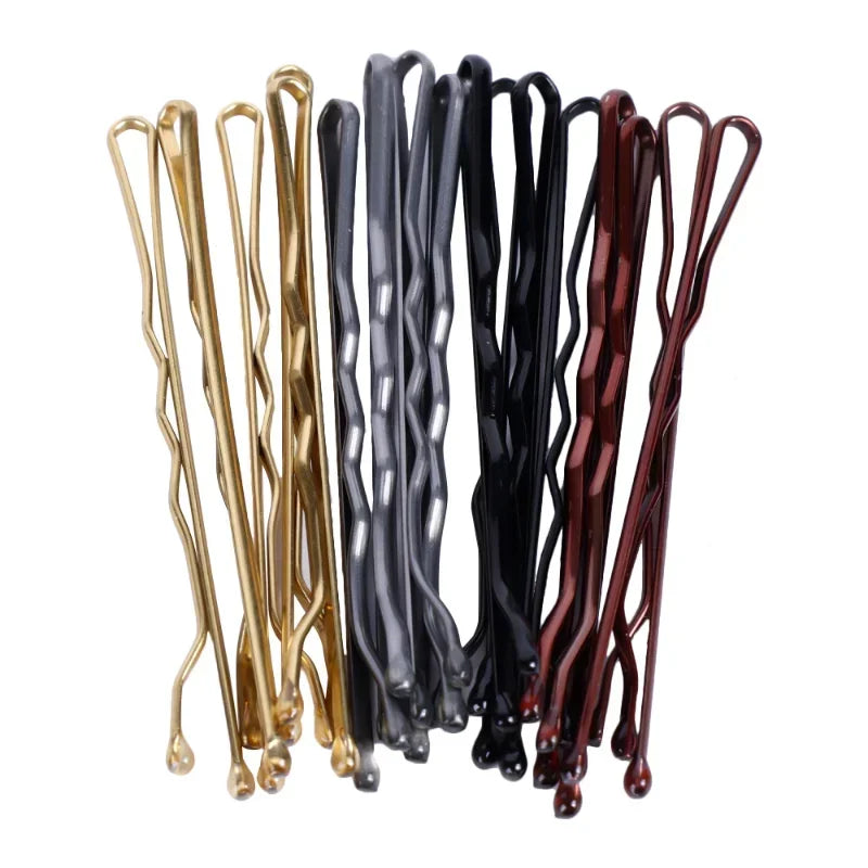 50/500pcs Metal Hairpins U-shaped Curly Wavy Hair Clips Women Girls Simple Bobby Pi additional angle