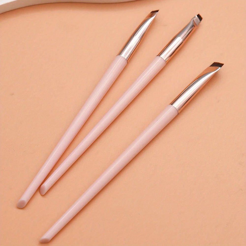 3pcs Makeup Brush Set, Blade Eyeliner Brush Fine Oblique Head Eyebrow Brush Outline E alternate view